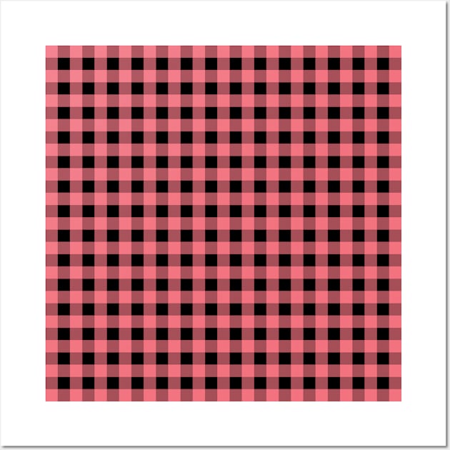 Pink & Black Buffalo Plaid Pattern Wall Art by FOZClothing